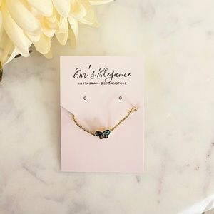 2 for 20 Braceletwith black pearl Butterfly